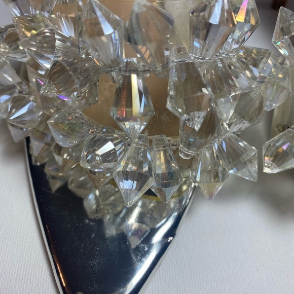 Simmi London NWOT or Box Silver Gem-Studded Crystal Embellished Heels - Picture 2 of 9